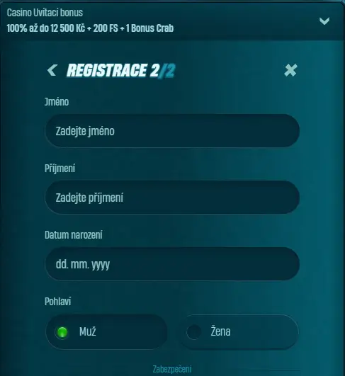 Caspero Registrace