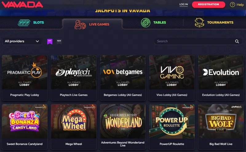 Live games - VAVADA Online Casino