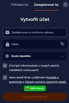 Registrace kasina