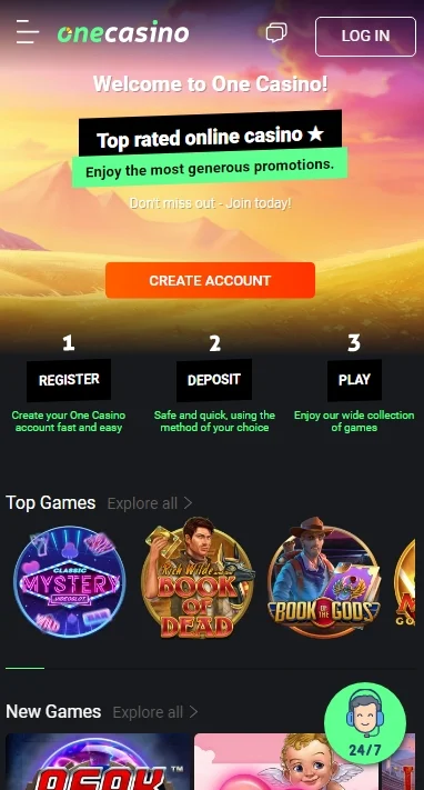 One casino mobilní verze