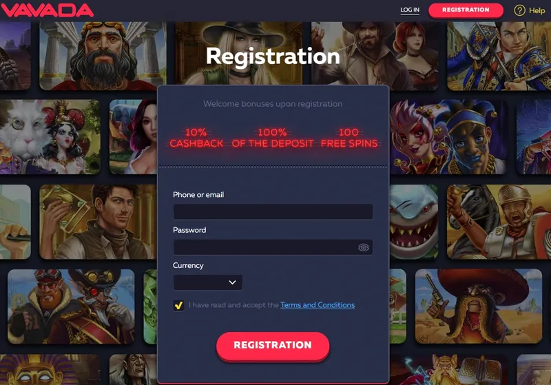 Registration - VAVADA Online Casino