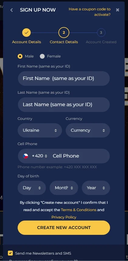 Slotamba registrace