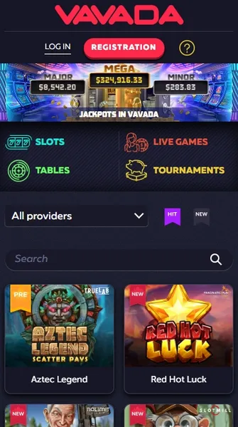 VAVADA Mobile Casino